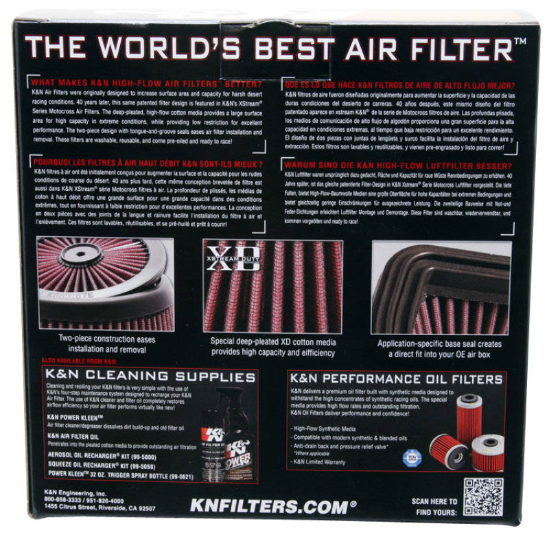 K&N XStream Motorcross Replacement Air Filter-2013 HONDA CRF450R 449