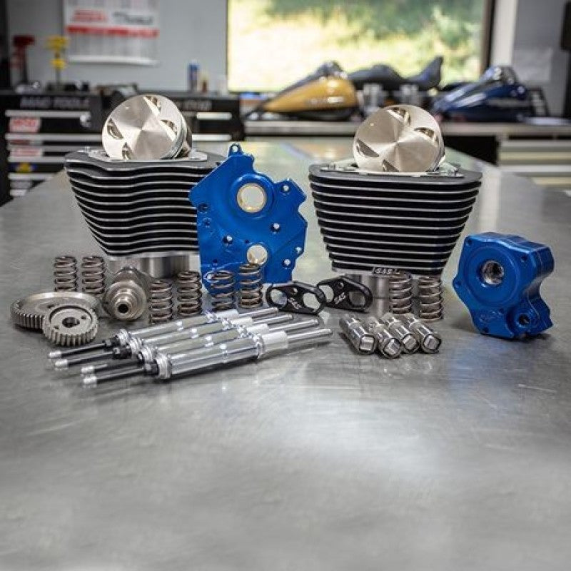 S&S Cycle 2017+ M8 Models 4.250in Bore 550G Cam Power Pack - Black w/ Highlight