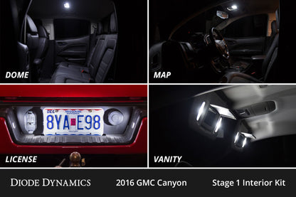 Diode Dynamics 15-22 GMC Canyon Interior LED Kit Cool White Stage 1