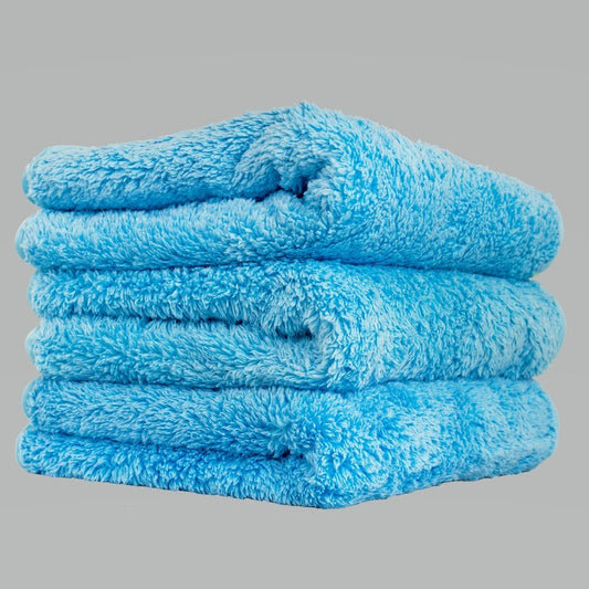 Chemical Guys Shaggy Fur-Ball Microfiber Towel - 16in x 16in - Blue - 3 Pack