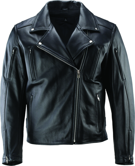 River Road Ironclad Classic Leather Jacket Black - XL