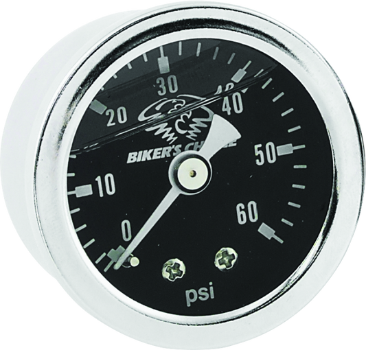 Bikers Choice Black Face Liquid Filled Oil Pressure Gauge 0-60 Psi 1/8 NPT