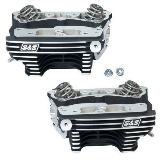 S&S Cycle 84-99 BT Super Stock Cylinder Heads - Wrinkle Black Aluminum Finish