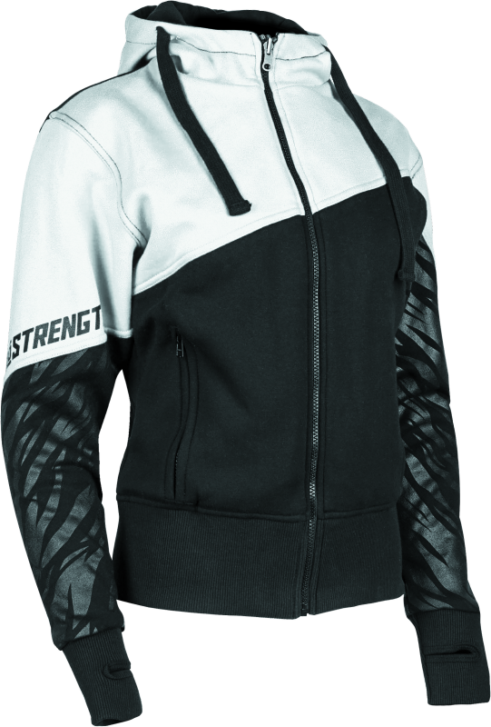 Speed and Strength Cat Outa Hell Hoody White/Black Womens - Large