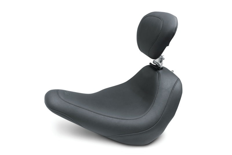 Mustang 18-21 Harley Low Rider, Sport Glide Wide Tripper Solo Seat w/ Driver Backrest - Black