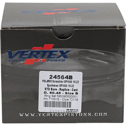 Vertex Piston 16-18 Polaris Scrambler 1000 Tractor 1000cc Cast Replica Piston Kit