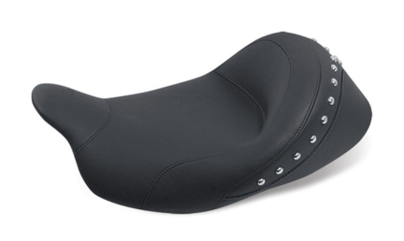 Mustang 08-21 Harley Electra Glide Std,Rd Glide,Rd King,Str Glide Touring Solo Seat w/Studs - Black