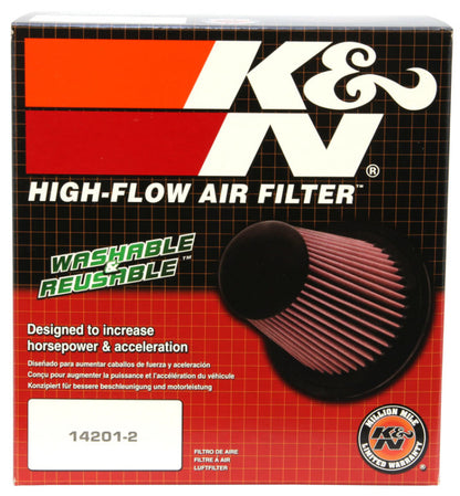 K&N 2-1/8in FLG O/S 4in X 3in 5in H OVAL (4 PER BOX) Universal Clamp-On Air Filter