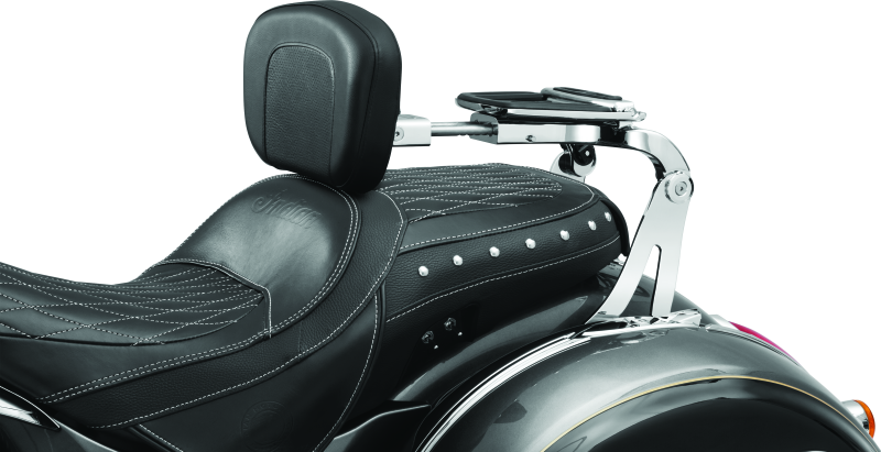 Kuryakyn Fixed Mounts Multi-Purpose Driver & Passenger Backrest 14-22 Indian Models Chrome