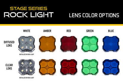 Diode Dynamics Stage Series Rock Lights - Blue Clear Lens