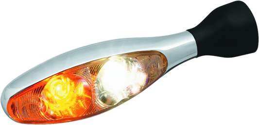 Kuryakyn Micro 1000 Clear Lens White/Amber Chrome