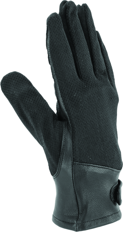 River Road Pecos Leather Mesh Gloves Black - Small