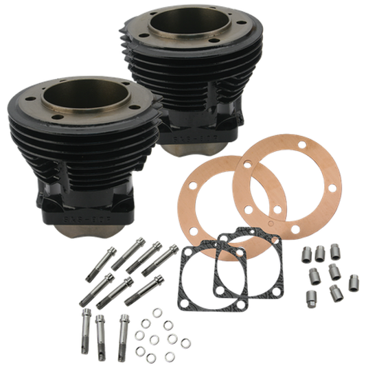 S&S Cycle 66-84 BT 3-5/8in Bore 5.330in Cylinder Set - Gloss Black