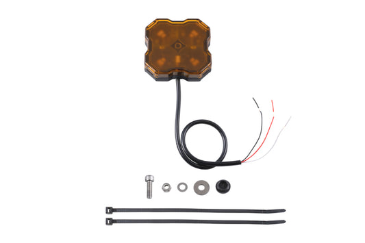 Diode Dynamics Stage Series Single Color LED Rock Light - Amber Hookup (one)