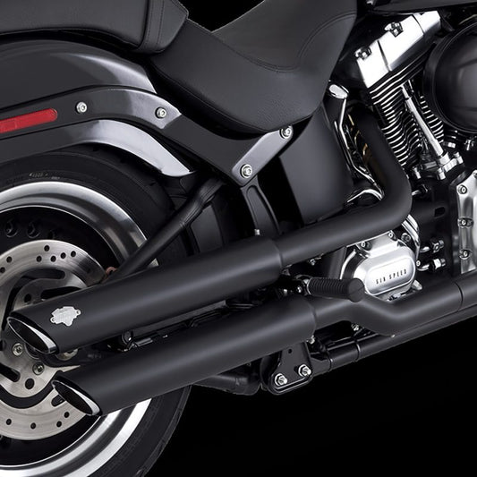 Vance & Hines HD Softail 07-17 Fatboy Twin Slash Chrome Slip-On Exhaust