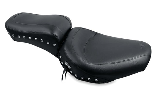 Mustang 58-84 Harley FX/FL Standard Touring 1PC Seat w/Studs - Black