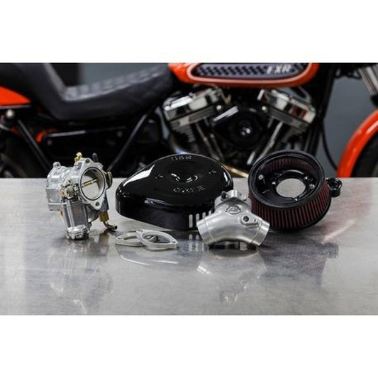 S&S Cycle 84-99 BT Super G Carburetor &  Stealth Air Cleaner Kit w/ Black Teardrop