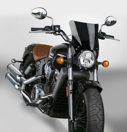 National Cycle Fits up to 48 mm. O.D. Mohawk Chorme Hardware/Straight Bracket/Windshield-Dark Tint