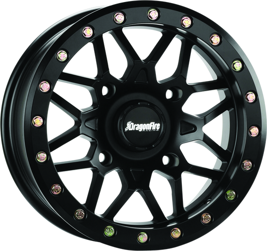 DragonFire Racing Typhon Wheel 15X6 4/156 5+1 +40 Machined Black