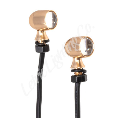 Letric Lighting 12mm Mini Red Running Red Turn Signal LED - Gold Anodized