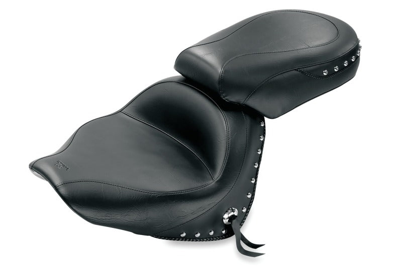 Mustang 04-09 Honda VTX1300C Wide Touring 2PC Seat w/Studs- Black