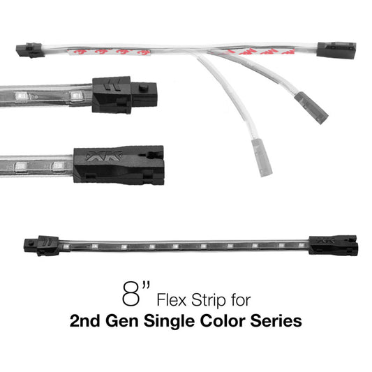 XK Glow Single Color 8in Flex Strip Single Color BLUE - 2nd Gen