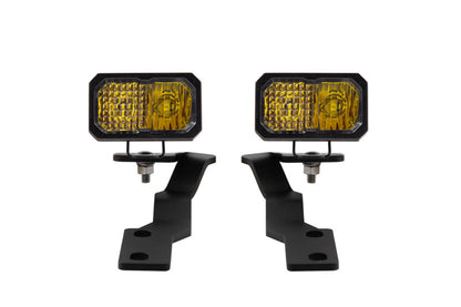 Diode Dynamics 16-21 Toyota Tacoma Stage Series 2in LED Ditch Light Kit - Yellow Pro Combo