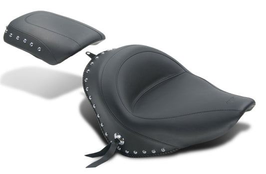 Mustang 06-17 Harley Softail Wide Tire (200mm) Standard Touring Solo Seat w/Studs - Black