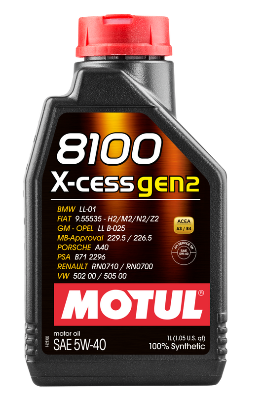 Motul 1L Synthetic Engine Oil 8100 5W40 X-CESS