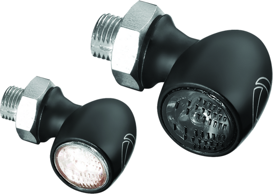 Kuryakyn Kellerman Atto Smoke Lens White Satin Black