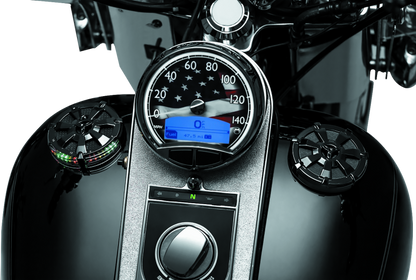 Kuryakyn Alley Cat Fuel & Battery Gauge Gloss Black