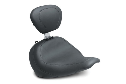 Mustang 18-21 Harley Fat Boy Wide Tripper Solo Seat w/Driver Backrest - Black