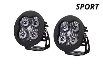 Diode Dynamics SS3 LED Pod Sport - White SAE Fog Round (Pair)