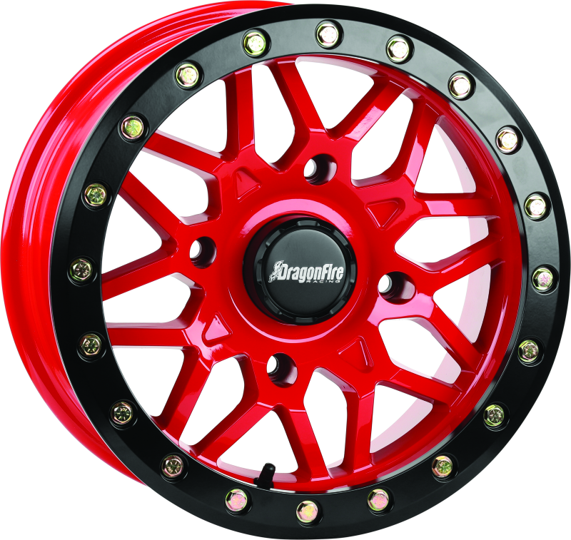 DragonFire Racing Typhon Wheel 15X6 4/137 5+1 +40 R Machined Red