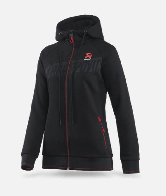 Akrapovic Womens Corpo Zip Hoodie Black - Large