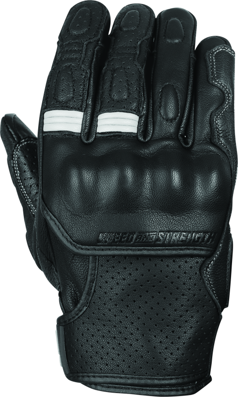 Speed and Strength Twist of Fate Leather Gloves Black/White - Small