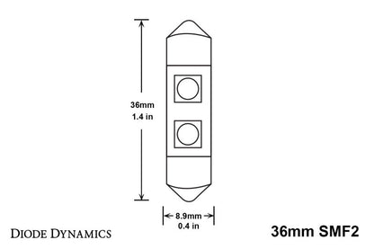 Diode Dynamics 36mm SMF2 LED Bulb Warm - White (Pair)