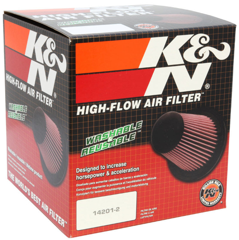 K&N 2-1/8in FLG O/S 4in X 3in 5in H OVAL (4 PER BOX) Universal Clamp-On Air Filter