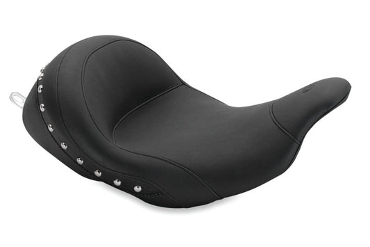 Mustang 08-21 Harley Electra Glide,Rd Glide,Rd King, Str Glide Lowdown Solo Seat w/Studs - Black