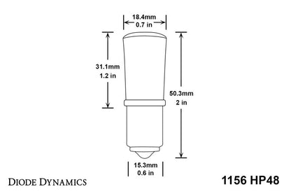 Diode Dynamics 1156 LED Bulb HP48 LED - Red (Pair)