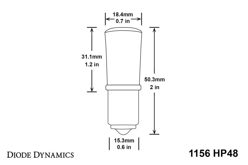 Diode Dynamics 1156 LED Bulb HP48 LED - Amber (Single)