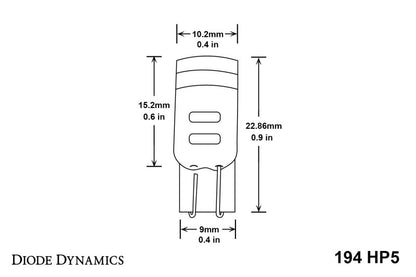 Diode Dynamics 194 LED Bulb HP5 LED - Amber (Pair)