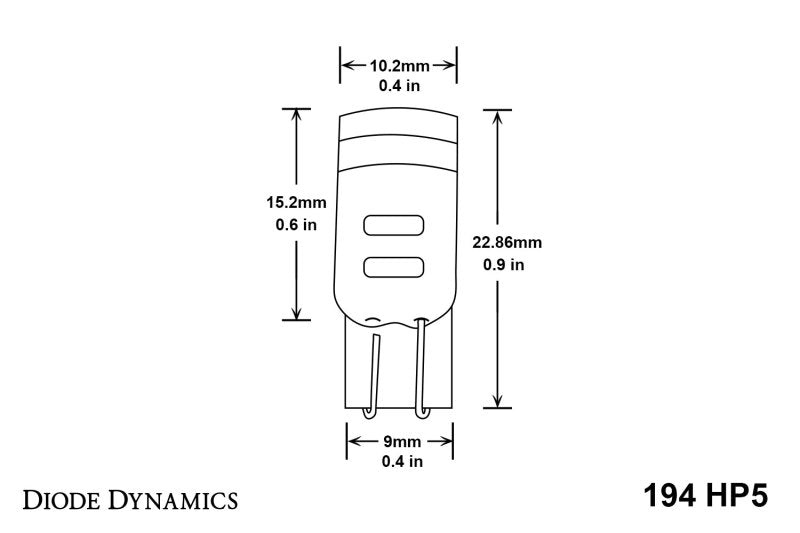 Diode Dynamics 194 LED Bulb HP5 LED - Red Short (Single)