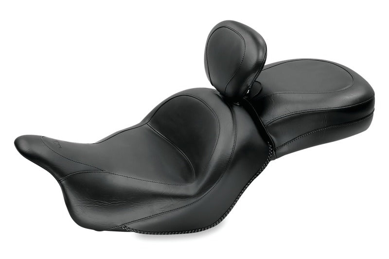 Mustang 09-13 Kawasaki Vulcan 1700 Classic Std Touring 1PC Seat w/Driver Backrest - Black