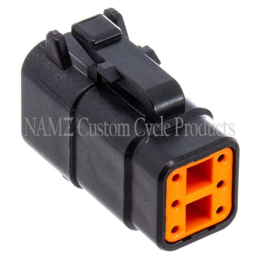 NAMZ Deutsch DTM 6-Position Plug w/6 Stamped Terminals & Wedgelock - Black (HD 74116-98BK)