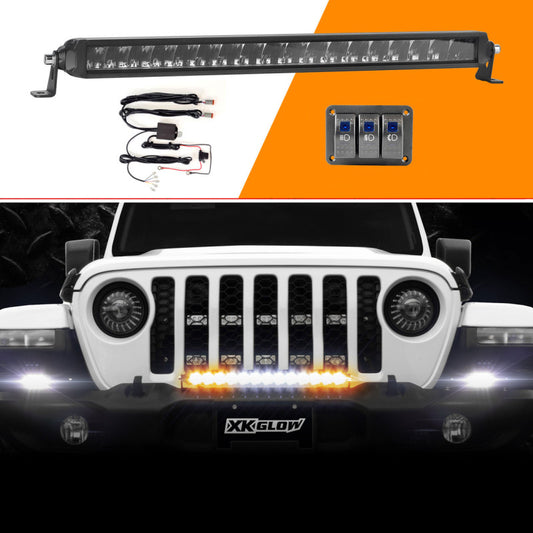 XK Glow Razor Light Bar Fog + Strobe + High Beam Driving Kit 20in