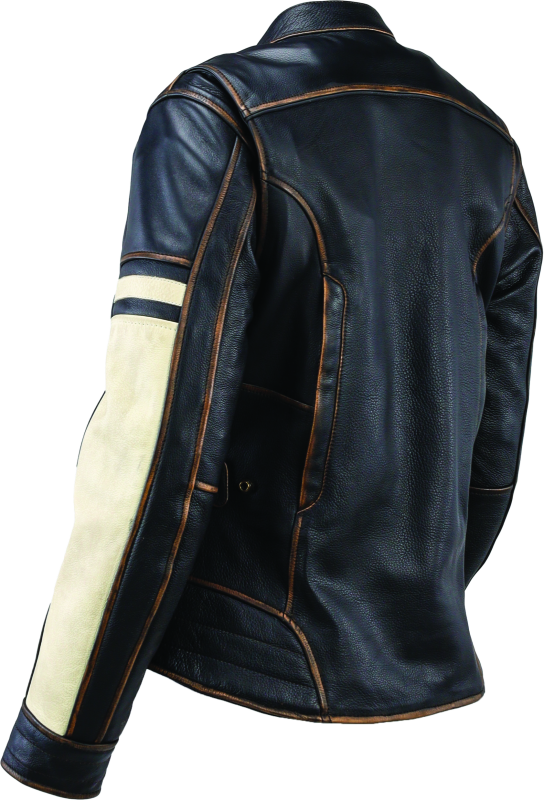 River Road Dame Vintage Leather Jacket Black Womens - Small