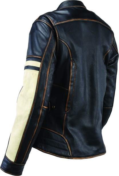 River Road Dame Vintage Leather Jacket Black Womens - Small