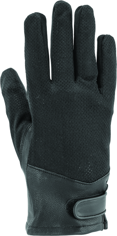 River Road Pecos Leather Mesh Gloves Black Womens - Large