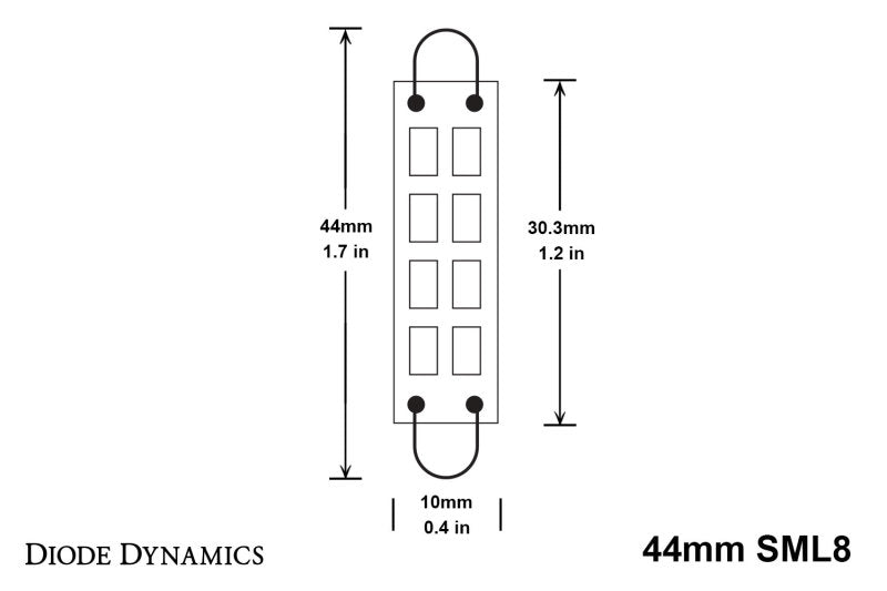 Diode Dynamics 44mm SML8 LED Bulb - Red (Single)